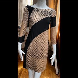 Diane Von Furstenberg Dress.Beige and Black Size 4. In excellent condition.